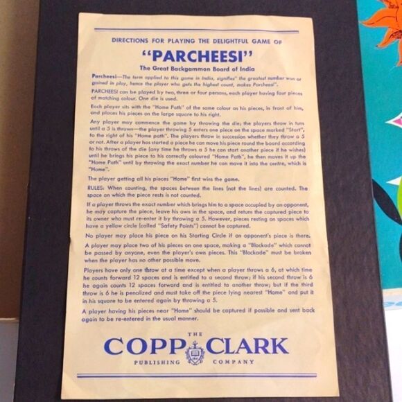 Vintage 1970s Copp Clark Parcheesi Board Game - Picture 7 of 9